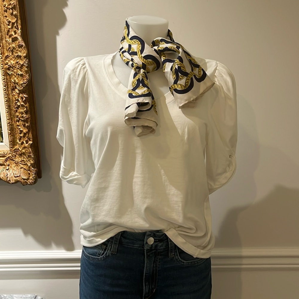 Jaeger gold and Navy rope scarf